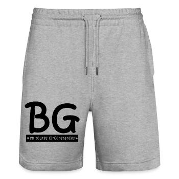 BG en toutes circonstances - Short de jogging bio TRAINER Stanley/Stella unisexe - gris chiné - Devant - Nik (191cm) & Marisol (170cm)