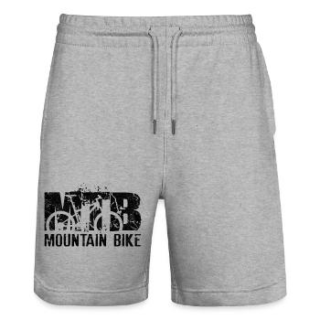 VTT - Short de jogging bio TRAINER Stanley/Stella unisexe - gris chiné - Devant - Nik (191cm) & Marisol (170cm)