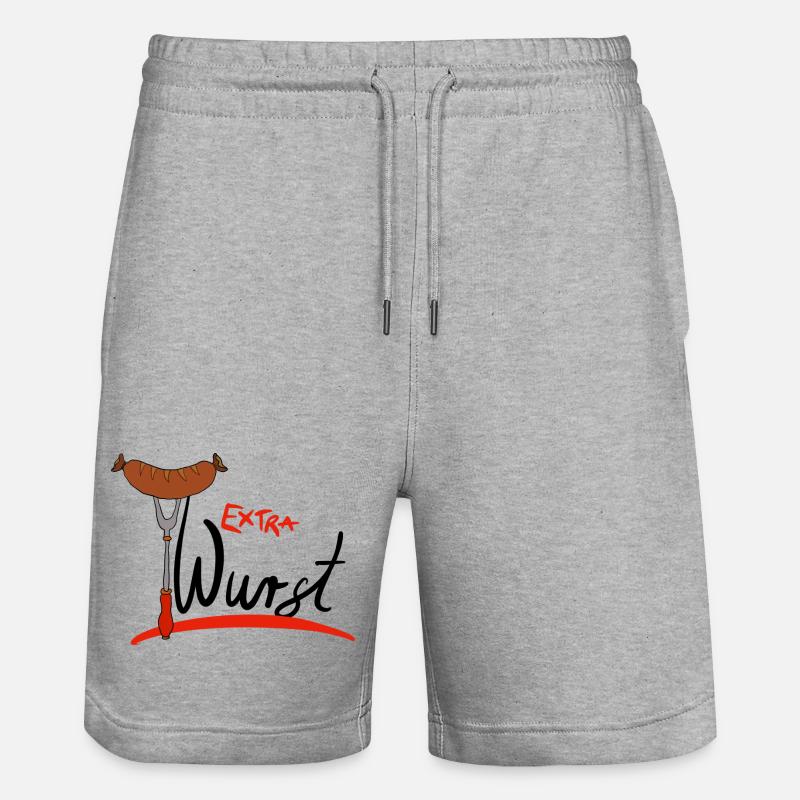 Extra Wurst Barbecue Humor - Stanley/Stella Unisex Bio Joggingshorts Trainer  - Grau meliert
