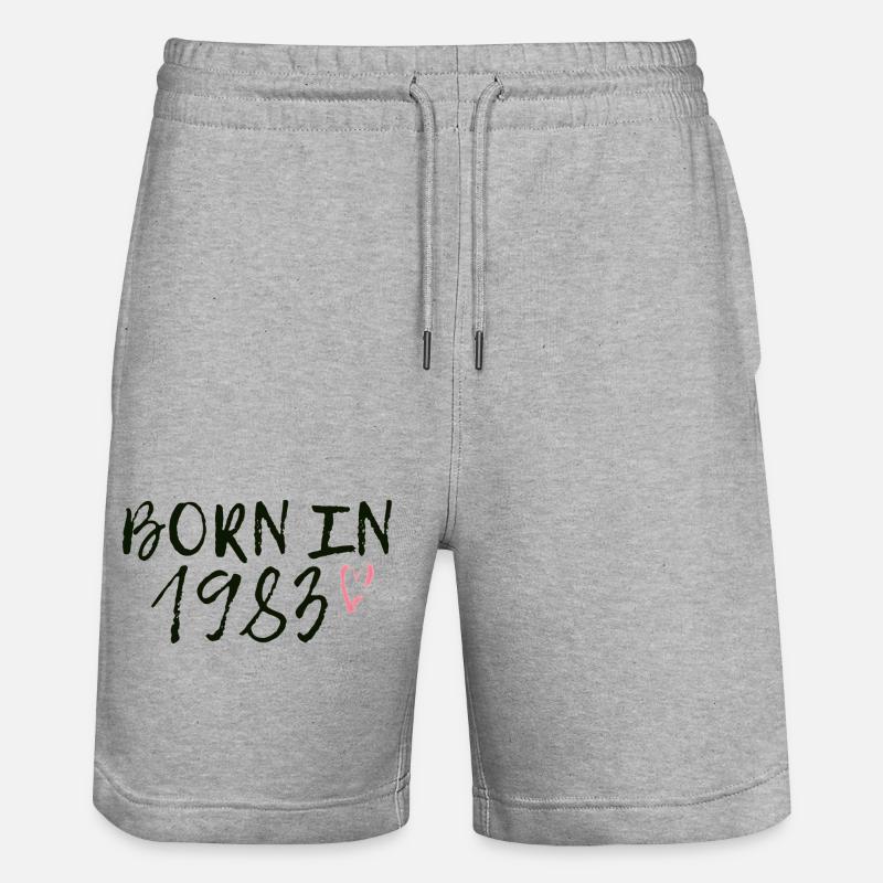 Né en 1983 en style rétro - Short de jogging bio TRAINER Stanley/Stella unisexe - gris chiné