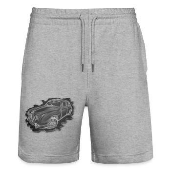 Oldtimer - Zeichnung - Stanley/Stella Unisex Bio Joggingshorts Trainer  - Grau meliert - Vorne - Nik (191cm) & Marisol (170cm)