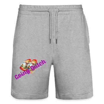 Going Dutch - Stanley/Stella Trainer Unisex Organic Jogging Shorts - heather grey - Front - Nik (191cm) & Marisol (170cm)