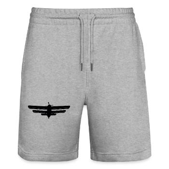 An2 - Short de jogging bio TRAINER Stanley/Stella unisexe - gris chiné - Devant - Nik (191cm) & Marisol (170cm)