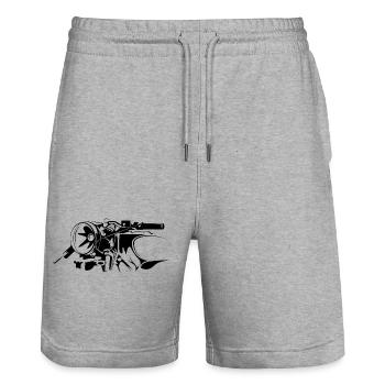 Motorcycle Motorcycle Biker Symbol Illustration Icon - Stanley/Stella Trainer Unisex Organic Jogging Shorts - heather grey - Front - Nik (191cm) & Marisol (170cm)