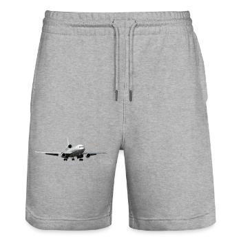DC-10 - Short de jogging bio TRAINER Stanley/Stella unisexe - gris chiné - Devant - Nik (191cm) & Marisol (170cm)
