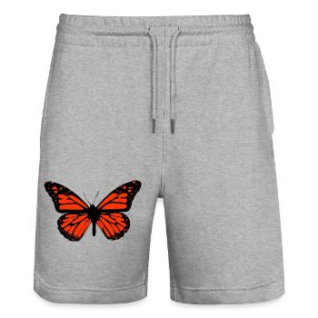 Papillon Art Détaillé à contraste élevé - Short de jogging bio TRAINER Stanley/Stella unisexe - gris chiné - Devant - Nik (191cm) & Marisol (170cm)