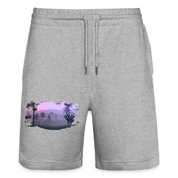 Landschaft - Stanley/Stella Unisex Bio Joggingshorts Trainer  - Grau meliert - Vorne - Nik (191cm) & Marisol (170cm)