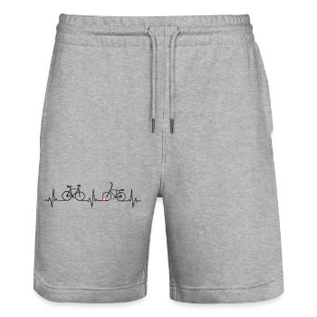 Kunstrad, Radball, Hallenradsport - Stanley/Stella Unisex Bio Joggingshorts Trainer  - Grau meliert - Vorne - Nik (191cm) & Marisol (170cm)