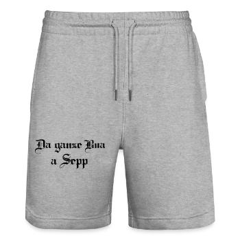 Da ganze Bua a Sepp - Stanley/Stella Unisex Bio Joggingshorts Trainer  - Grau meliert - Vorne - Nik (191cm) & Marisol (170cm)