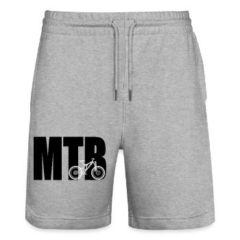 MTB - Stanley/Stella Unisex Bio Joggingshorts Trainer  - Grau meliert - Vorne - Nik (191cm) & Marisol (170cm)