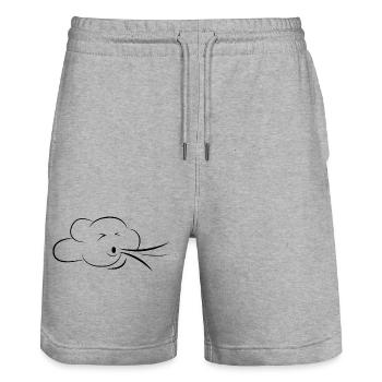 Wolke breath Atmung relax cloud Meditation icon - Stanley/Stella Unisex Bio Joggingshorts Trainer  - Grau meliert - Vorne - Nik (191cm) & Marisol (170cm)