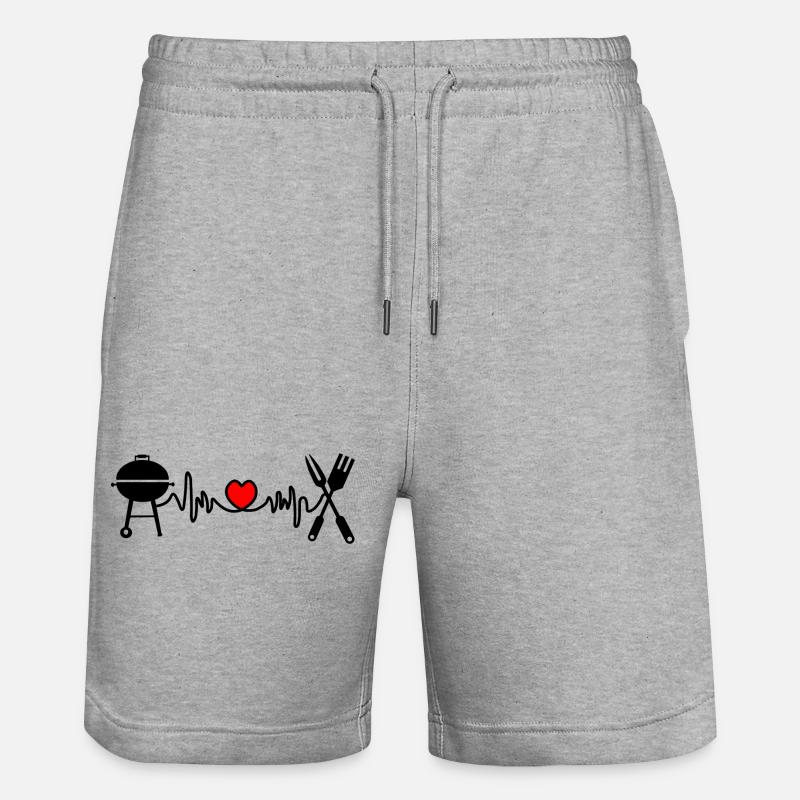 Fréquence cardiaque pour cuisine barbecue - Short de jogging bio TRAINER Stanley/Stella unisexe - gris chiné
