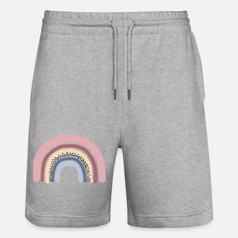 Sateenkaari pastelli - Stanley/Stella Trainer unisex luomu-collegeshortsit - harmaasävyinen