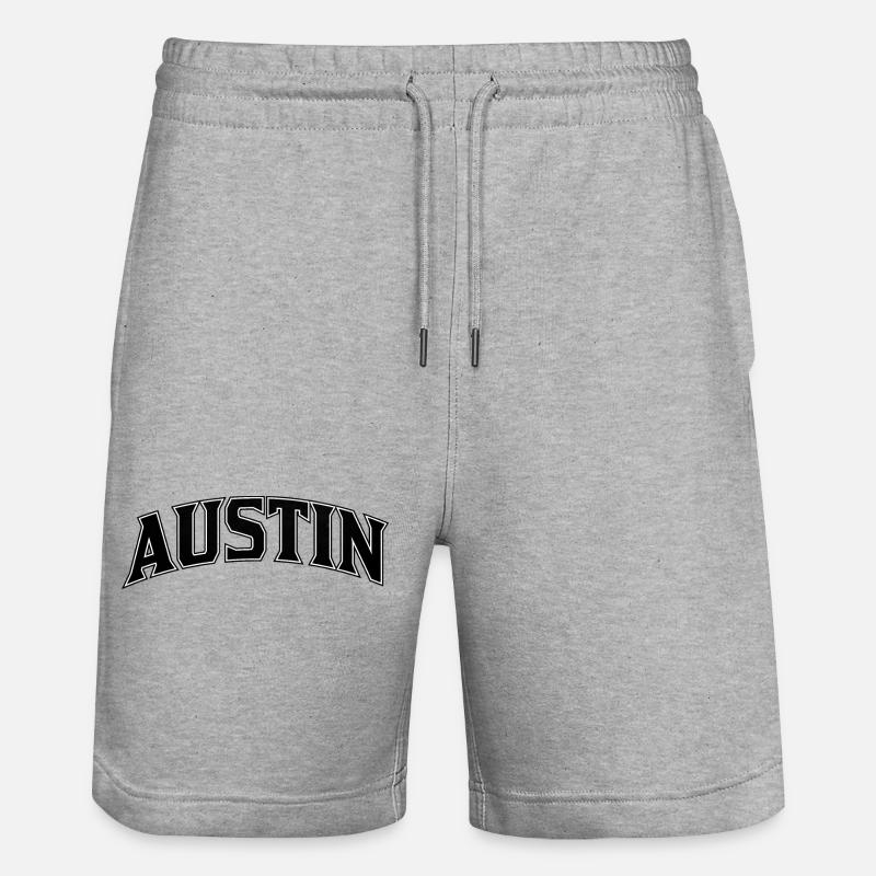 AUSTIN Arc Schriftzug Print - Stanley/Stella Unisex Bio Joggingshorts Trainer  - Grau meliert