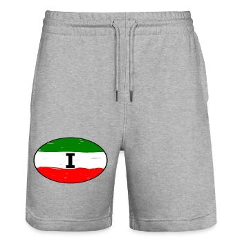Italien Aufkleber - Stanley/Stella Unisex Bio Joggingshorts Trainer  - Grau meliert - Vorne - Nik (191cm) & Marisol (170cm)