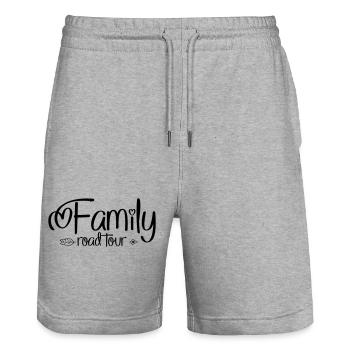 Holidays with the family - Stanley/Stella Trainer Unisex Organic Jogging Shorts - heather grey - Front - Nik (191cm) & Marisol (170cm)