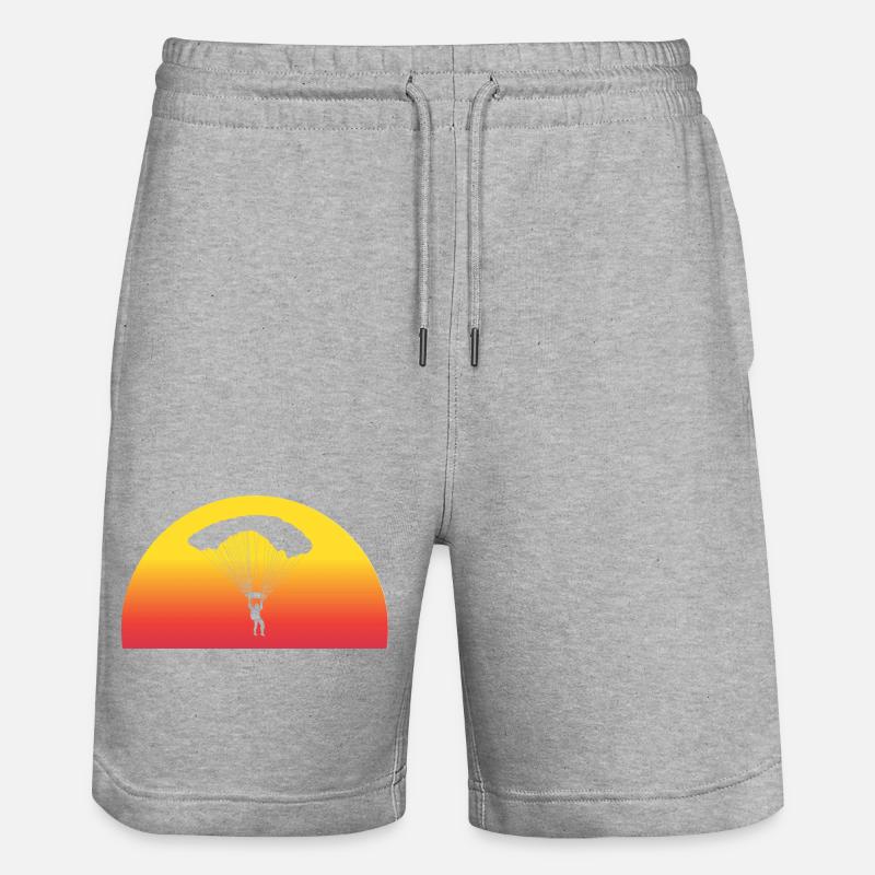 Adventurous Skydive Sunset - Stanley/Stella Trainer Unisex Organic Jogging Shorts - heather grey