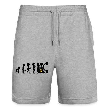Humor Manip Block Radio for Woman Radiology - Stanley/Stella Trainer Unisex Organic Jogging Shorts - heather grey - Front - Nik (191cm) & Marisol (170cm)