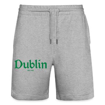 DUBLIN Irlande Irlande - Short de jogging bio TRAINER Stanley/Stella unisexe - gris chiné - Devant - Nik (191cm) & Marisol (170cm)