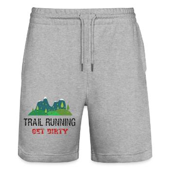 Trail Running – Get Dirty! - Stanley/Stella Unisex Bio Joggingshorts Trainer  - Grau meliert - Vorne - Nik (191cm) & Marisol (170cm)