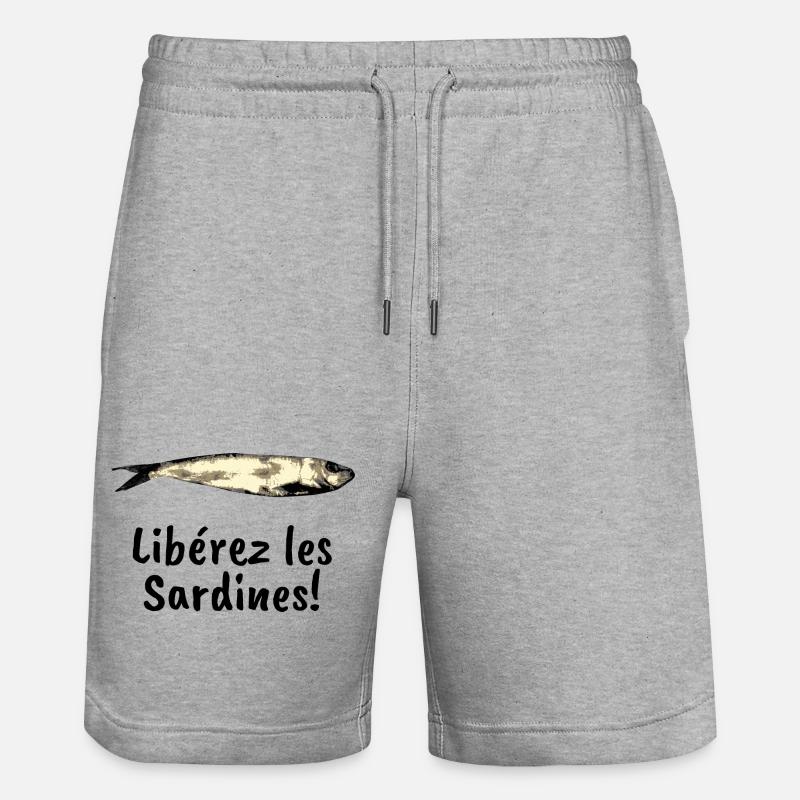 Liberez les sardines - Short de jogging bio TRAINER Stanley/Stella unisexe - gris chiné