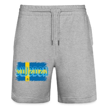 Suède - Short de jogging bio TRAINER Stanley/Stella unisexe - gris chiné - Devant - Nik (191cm) & Marisol (170cm)