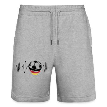 herzschlag deutschland fußball symbol germany icon - Stanley/Stella Unisex Bio Joggingshorts Trainer  - Grau meliert - Vorne - Nik (191cm) & Marisol (170cm)