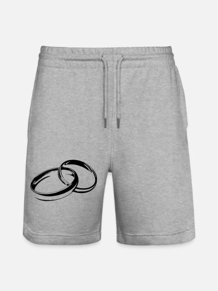 Eheringe Hochzeitsringe Trauringe - Stanley/Stella Unisex Bio Joggingshorts Trainer - Grau meliert