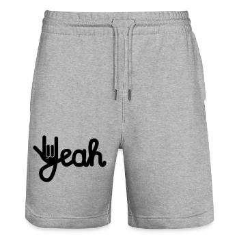 Yeah - Stanley/Stella Unisex Bio Joggingshorts Trainer  - Grau meliert - Vorne - Nik (191cm) & Marisol (170cm)