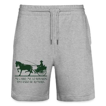 Mein Wagen - Stanley/Stella Unisex Bio Joggingshorts Trainer  - Grau meliert - Vorne - Nik (191cm) & Marisol (170cm)