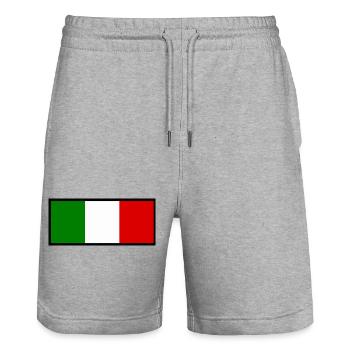 Italy Italian flag flag gift - Stanley/Stella Trainer Unisex Organic Jogging Shorts - heather grey - Front - Nik (191cm) & Marisol (170cm)