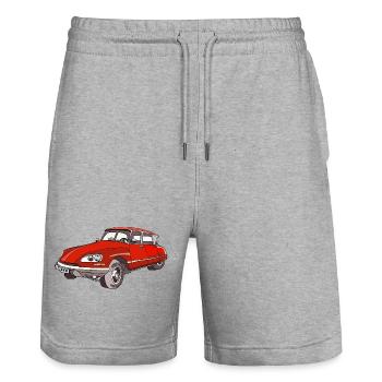 Roter Oldtimer Coupé Illustration - Stanley/Stella Unisex Bio Joggingshorts Trainer  - Grau meliert - Vorne - Nik (191cm) & Marisol (170cm)