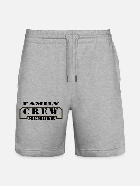 Family Crew Member - Stanley/Stella Unisex Bio Joggingshorts Trainer  - Grau meliert