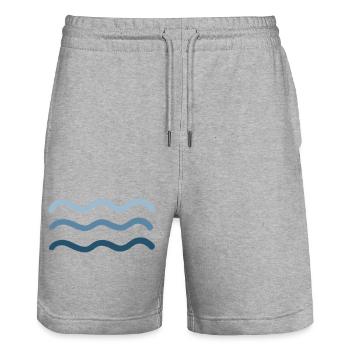 Wave oil - Stanley/Stella Trainer Unisex Organic Jogging Shorts - heather grey - Front - Nik (191cm) & Marisol (170cm)