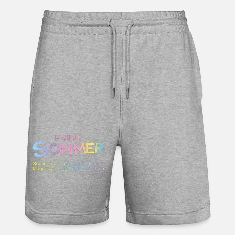 Endlich Sommer: Pastellfarben - Stanley/Stella Unisex Bio Joggingshorts Trainer  - Grau meliert