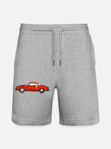 Roter Oldtimer Seitenansicht - Stanley/Stella Unisex Bio Joggingshorts Trainer  - Grau meliert