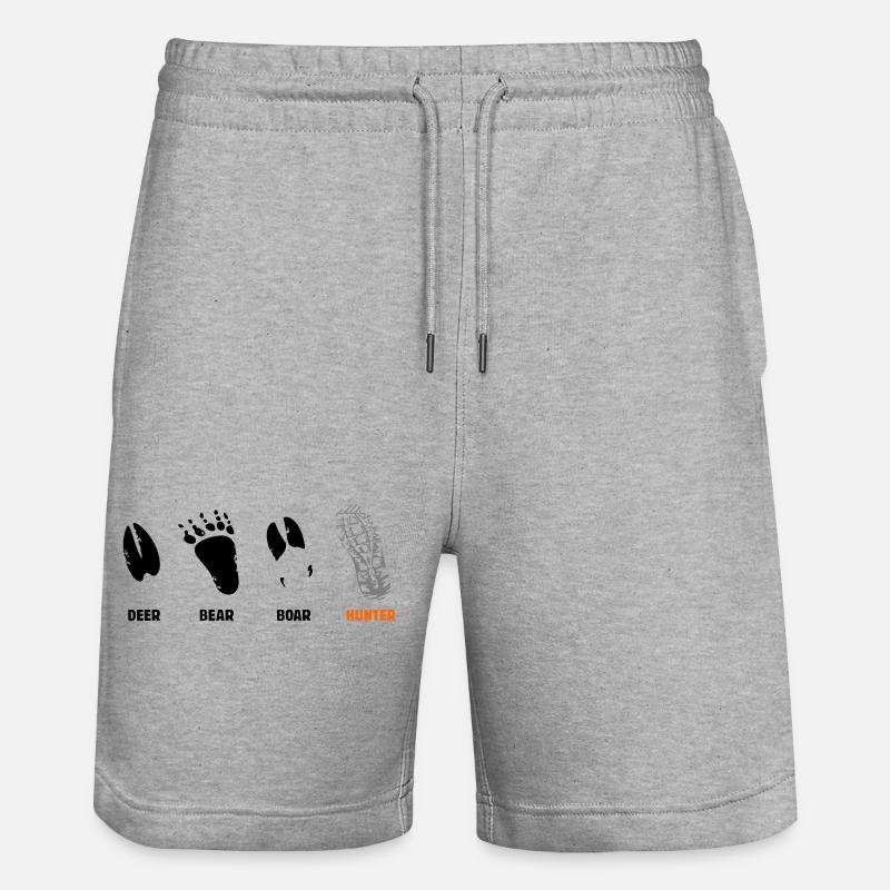 Cerf, ours, sanglier, chasseur, sceau - Short de jogging bio TRAINER Stanley/Stella unisexe - gris chiné