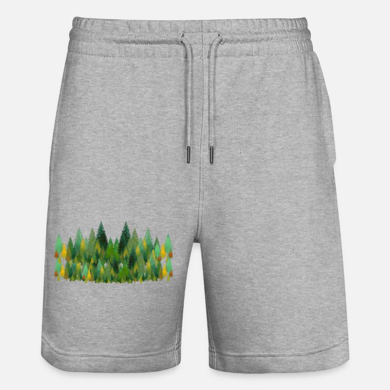 trees and trees and trees - Stanley/Stella Unisex Bio Joggingshorts Trainer  - Grau meliert