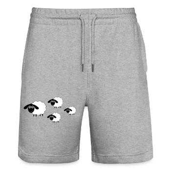 Schafe Schäfchen Lamm - Stanley/Stella Unisex Bio Joggingshorts Trainer  - Grau meliert - Vorne - Nik (191cm) & Marisol (170cm)