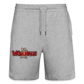 Wühlmaus - Stanley/Stella Unisex Bio Joggingshorts Trainer  - Grau meliert - Vorne - Nik (191cm) & Marisol (170cm)