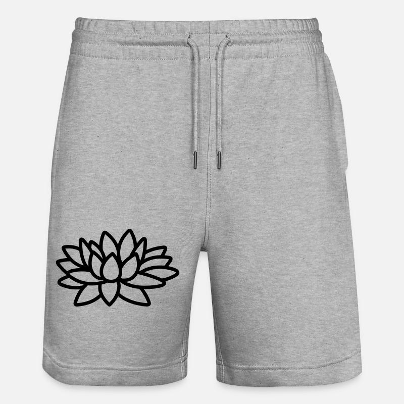 Fleur de lotus - Short de jogging bio TRAINER Stanley/Stella unisexe - gris chiné