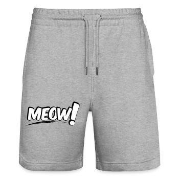 MEOW Miau Katze - Stanley/Stella Unisex Bio Joggingshorts Trainer  - Grau meliert - Vorne - Nik (191cm) & Marisol (170cm)