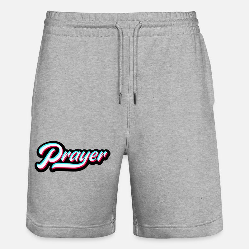 Prière Prayer Motifs chrétiens - Short de jogging bio TRAINER Stanley/Stella unisexe - gris chiné