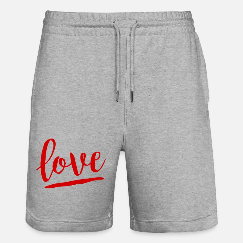 Amour rouge - Short de jogging bio TRAINER Stanley/Stella unisexe - gris chiné