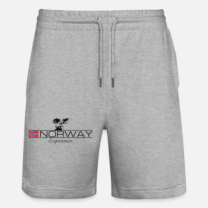 Norway Experience Elch Moose Design - Stanley/Stella Unisex Bio Joggingshorts Trainer  - Grau meliert