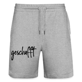 geschafft - Stanley/Stella Unisex Bio Joggingshorts Trainer  - Grau meliert - Vorne - Nik (191cm) & Marisol (170cm)