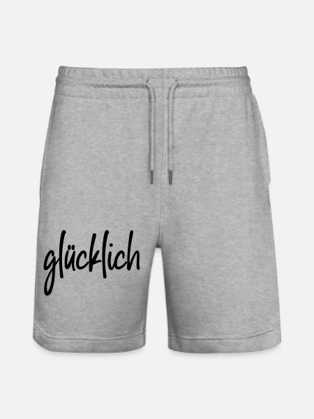 glücklich - Stanley/Stella Unisex Bio Joggingshorts Trainer - Grau meliert