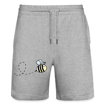Mouche au pastel de bourdon - Short de jogging bio TRAINER Stanley/Stella unisexe - gris chiné - Devant - Nik (191cm) & Marisol (170cm)
