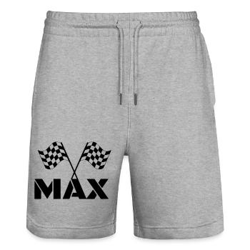 Pour les fans de Max. Course DGP. Drapeau de fin * - Short de jogging bio TRAINER Stanley/Stella unisexe - gris chiné - Devant - Nik (191cm) & Marisol (170cm)