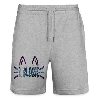 1. Klasse Erstklässlerin - Katzen - Stanley/Stella Unisex Bio Joggingshorts Trainer  - Grau meliert - Vorne - Nik (191cm) & Marisol (170cm)